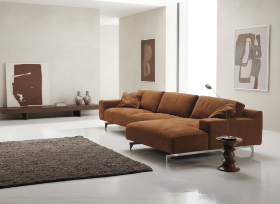 Narożnikowa kanapa Brown Design Tapicerowana kanapa Włókienniczy Salon Sofy w kształcie litery L Prianera
