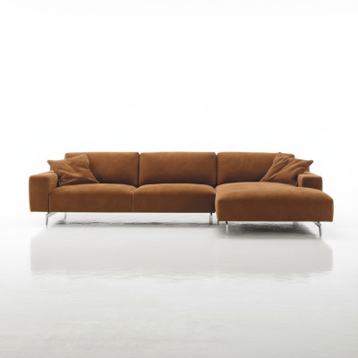 Narożnikowa kanapa Brown Design Tapicerowana kanapa Włókienniczy Salon Sofy w kształcie litery L Prianera
