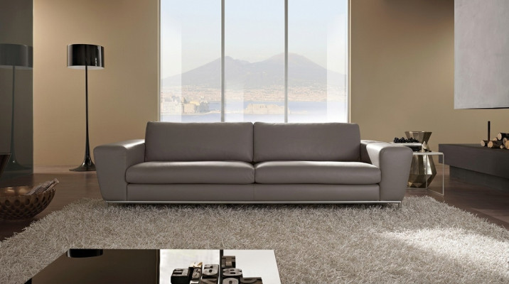 Nowoczesna kanapa Skóra Sofy Design Sofa Trzyosobowa Siedziba Szara Sofa 3 Siedziba Prianera