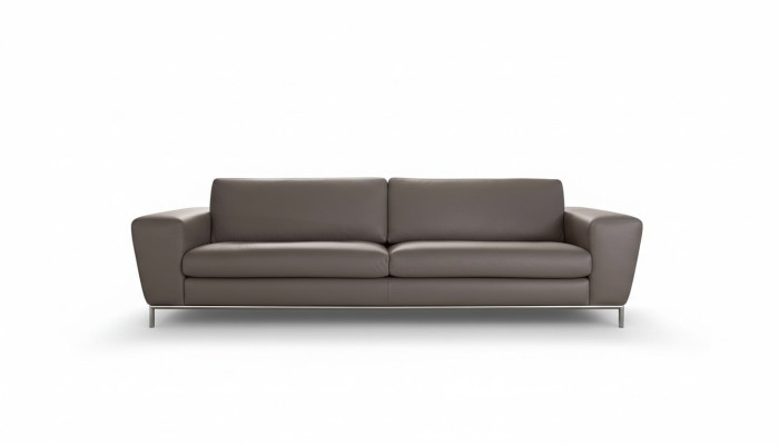 Nowoczesna kanapa Skóra Sofy Design Sofa Trzyosobowa Siedziba Szara Sofa 3 Siedziba Prianera