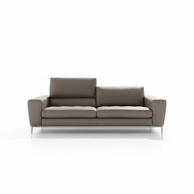 Skóra Sofa trzyosobowa luksusowa 3 Siedziba Sofy Siedziba Design Couch Meble Szary Prianera
