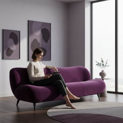 Prianera Luksusowa Sofa 3 miejsce do siedzenia Sofy Siedziba Material Design Couch Meble Style Włókienniczy Nowość