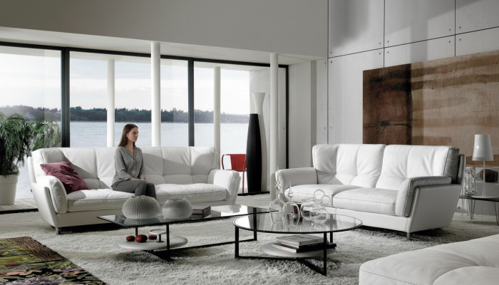 Eleganckie designerskie meble do salonu 3+2 sofy tapicerowane, luksusowy zestaw kanap