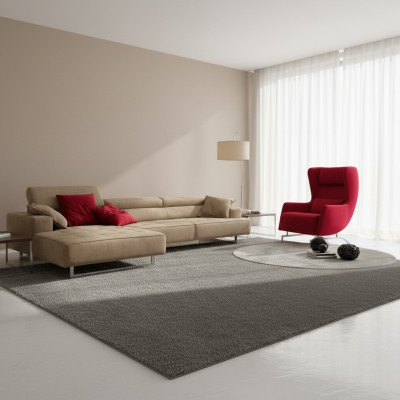 Narożnikowa kanapa Skóra Nowoczesne luksusowe sofy Sofa w kształcie litery L Narożnik Żywy krajobraz Szary Nowość