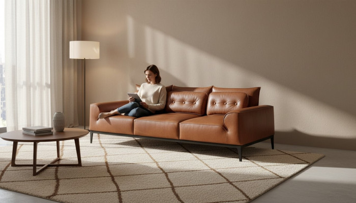 Sofa trzyosobowa 3 miejsce do siedzenia luksusowe sofy Siedziba Skóra Prianera styl kanapy Meble