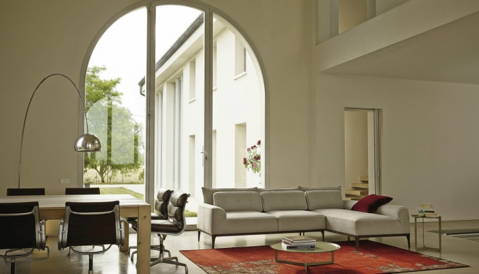 Narożnikowa kanapa Nowoczesny Design Szare Sofy Materiał Kanapa w kształcie litery L Sofa do salonu PRIANERA