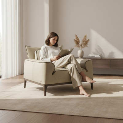 Design Skóra Fotel Salon Lounge Luksusowe Krzesło Design Meble Brown Prianera