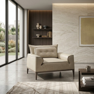 Design Skóra Fotel Salon Lounge Luksusowe Krzesło Design Meble Brown Prianera