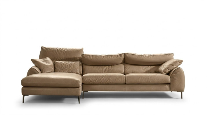Narożnikowa kanapa Sofa do Salonu w Kształcie L Sofa Podkładka Narożnik Ustawić Beżowa Skóra Sofy Nowość