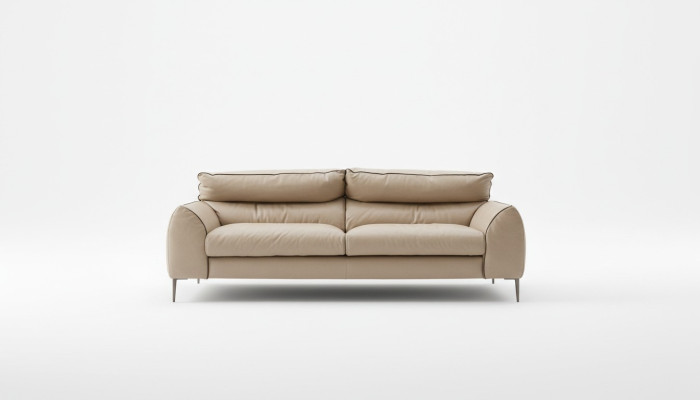 Skórzana sofa do salonu beżowa dwuosobowa sofa designerska Podkładka sofy 2 Siedziba Prianera