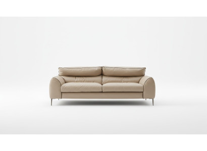Skórzana sofa do salonu beżowa dwuosobowa sofa designerska Podkładka sofy 2 Siedziba Prianera