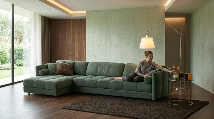 Narożnikowa kanapa Włókienniczy Sofa Podkładka Narożnik Nowoczesna kanapa do salonu w kształcie litery L