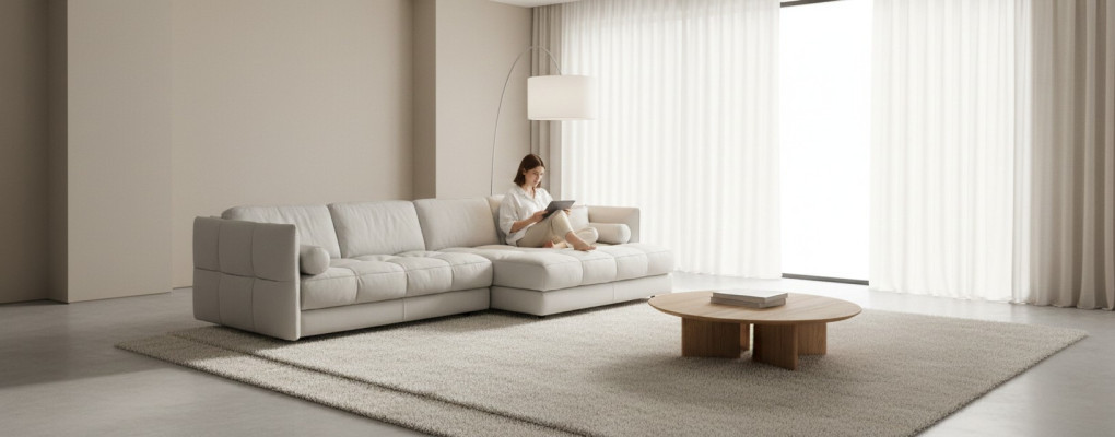 Żywy krajobraz Narożnikowa kanapa L-Shape Meble Luxury Biały Modern Sofa