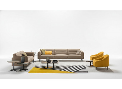 Kompletny zestaw wypoczynkowy Zestaw sofowy Sofa Beżowa 4+3 Siedziba Grupa Skóra