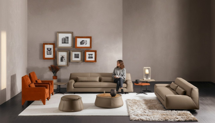 Zestaw sofowy Couch Podkładka Sofa skórzana Prianera Italian Meble Sofa
