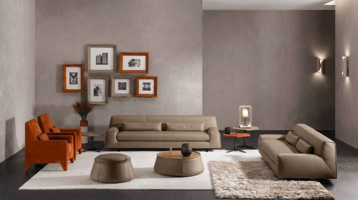 Zestaw sofowy Couch Podkładka Sofa skórzana Prianera Italian Meble Sofa