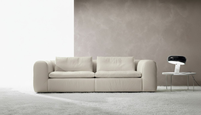 Sofa 3 Siedziba Meble Skóra Biały Sofy Trzyosobowe Luksusowy Salon
