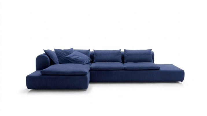 Narożnikowa kanapa Meble w kształcie litery L Niebieskie Sofy Włókienniczy Kanapa Tapicerka Kanapy Sofa