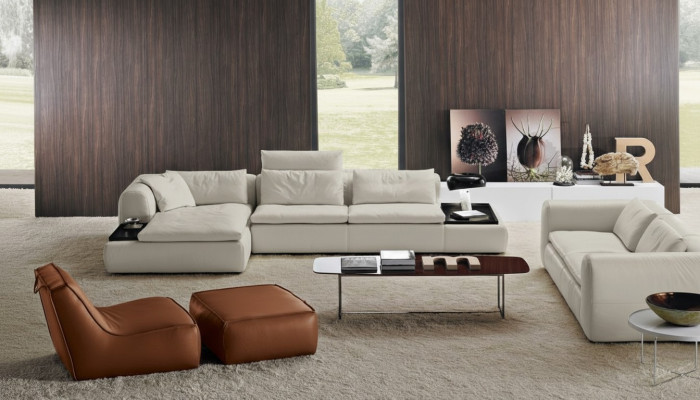 Design Sofa L Shape Podkładka Kanapa Salon Narożnikowa kanapa Skóra Luxury Meble