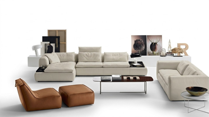Design Sofa L Shape Podkładka Kanapa Salon Narożnikowa kanapa Skóra Luxury Meble
