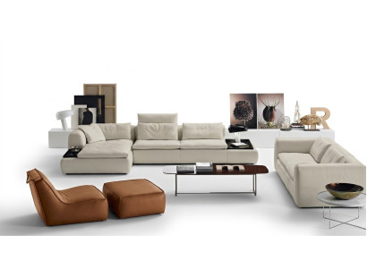 Design Sofa L Shape Podkładka Kanapa Salon Narożnikowa kanapa Skóra Luxury Meble