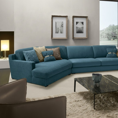 Design Sofa L Shape Podkładka Kanapa Meble do salonu Meble Narożnikowa kanapa Włókienniczy Niebieski