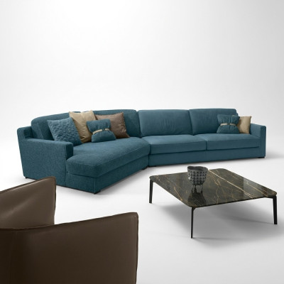 Design Sofa L Shape Podkładka Kanapa Meble do salonu Meble Narożnikowa kanapa Włókienniczy Niebieski
