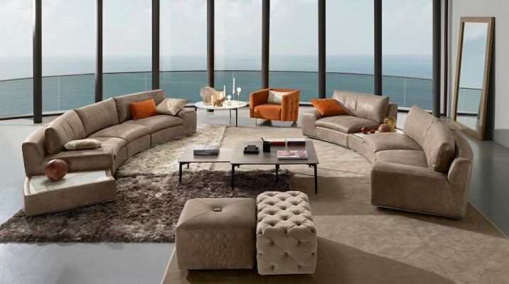 Villa Okrągły Couch Design Żywy krajobraz Okrągły Sofa Kanapy Meble Narożnikowa kanapa