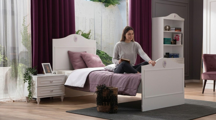 Łóżko młodzieżowe składane Kids Design Modern Biały Łóżko żłobek Nowość