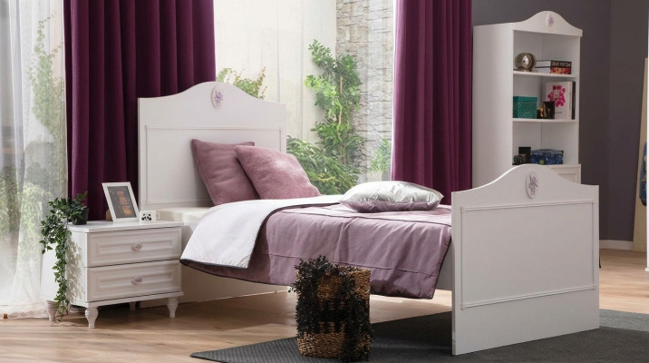 Łóżko młodzieżowe składane Kids Design Modern Biały Łóżko żłobek Nowość