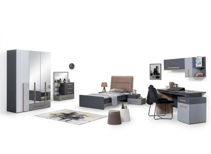 komplet żłobek Łóżko Stolik nocny pokój młodzieżowy nowoczesny design 6 sztuk.