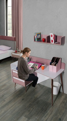 Biurko Drewno Rosa Tabela Biurka Półka Meble Projekt Pokoju Młodzieżowego