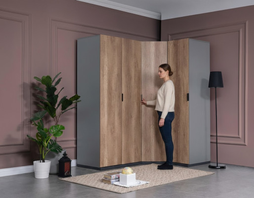 Szafa Pokój Młodzieżowy Brązowy Szafki Meble Design Nowa Sypialnia