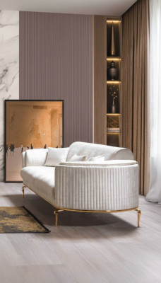 Luksusowa trzyosobowa sofa rozkładana nowoczesne kanapy Włókienniczy Materiał 234cm xxl