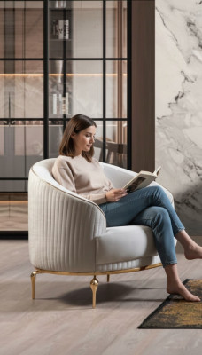 Luksusowa jednoosobowa Fotel Couch Podkładka Meble Relaks Club Designerska Sofa