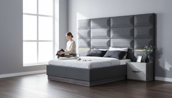 Łóżko Podwójne łóżko Meble Umeblowanie Nowe Meble Design Wysoki Połysk Sypialnia
