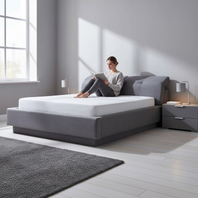 Łóżko Design Podwójne łóżko Materiał Drewno łóżko Podkładka Sypialnia Meble 160x200