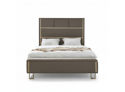 Taupe Podkładka do łóżka Podwójne łóżko Drewno Sypialnia Meble Hotel Podkładka 180x200