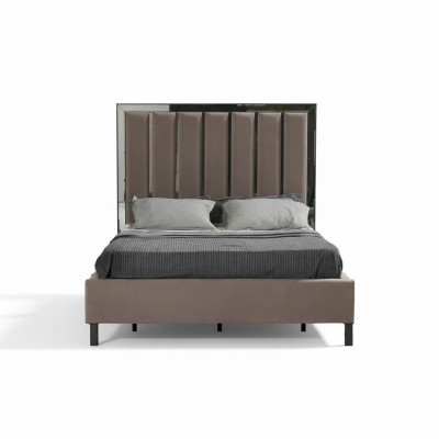 łóżka Design Łóżko Podkładka Sypialnia Hotel Design Podwójne łóżko Metal Taupe Nowość