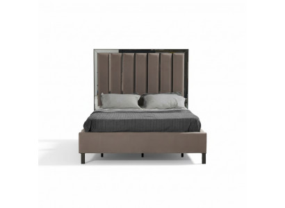 łóżka Design Łóżko Podkładka Sypialnia Hotel Design Podwójne łóżko Metal Taupe Nowość