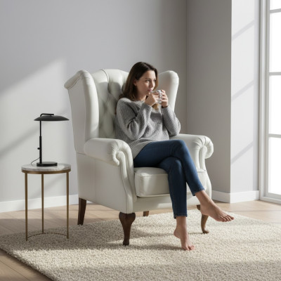 EarsFotel Skóra Sofa Jednoosobowa Chesterfield Sofa Podkładka Meble Nowe
