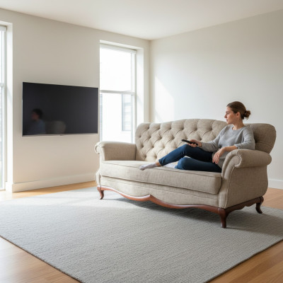 Kanapa Trzyosobowa Chesterfield Podkładka Meble Włókienniczy Sofa Kanapy Materiał