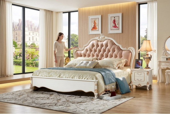 Royal Chesterfield Łóżko Sypialnia Meble łóżka 180x200 Skóra