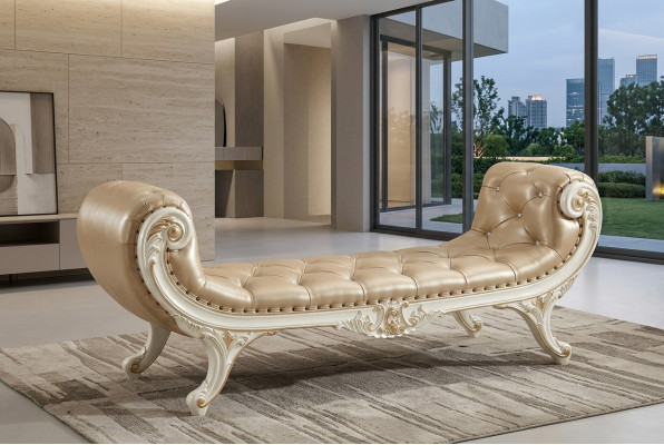 Ławka Sypialnia Szezlong Stołek Ottoman Chesterfield Skóra Nowa