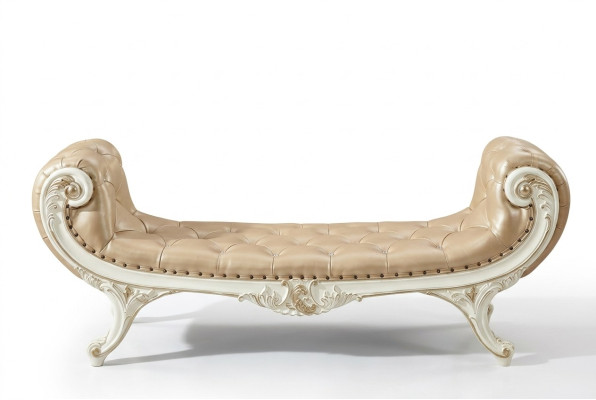 Ławka Sypialnia Szezlong Stołek Ottoman Chesterfield Skóra Nowa