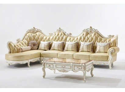 Klasyczna sofa Chesterfield Couch Podkładka Ustawić Narożnikowa kanapa Baroque Narożnik