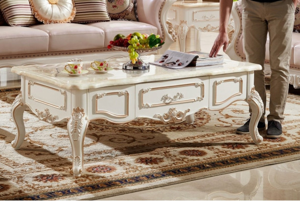 Królewski stolik kawowy 130x73 Tabela Sofa Stolik stoły Białe Drewno