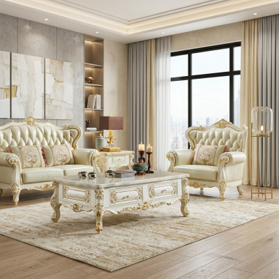 Klasyczny stolik kawowy 150x90 duża sofa Stolik imitacja marmuru