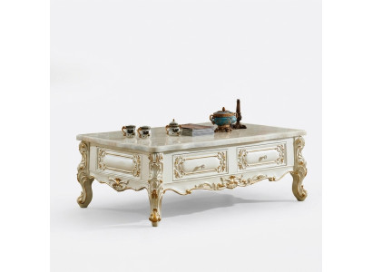 Klasyczny stolik kawowy 150x90 duża sofa Stolik imitacja marmuru