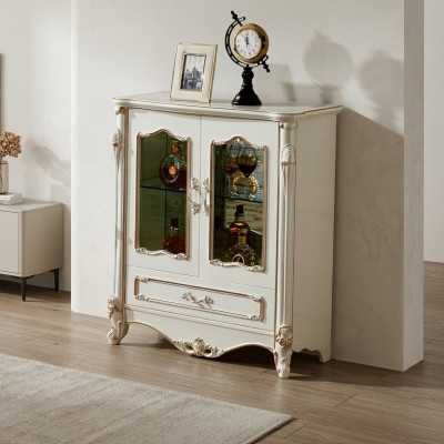 Witryny Gablota Szafa Drewno Szafa Szkło Szafki Kolor Biały Meble Luxury